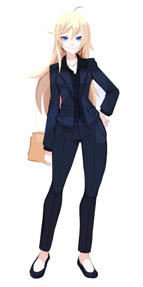 anime girls sexy|Anime women, who are wearing suits